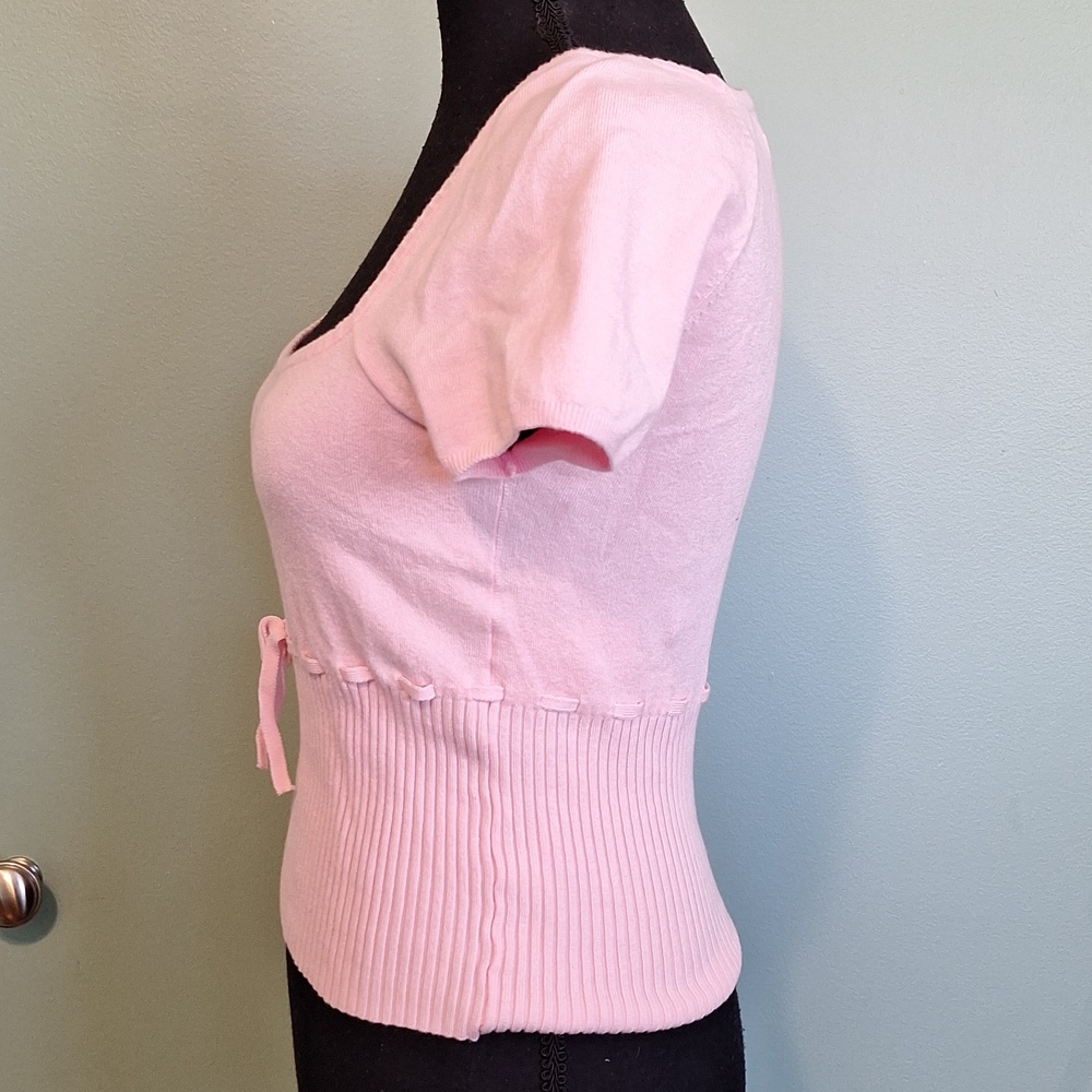 Urban Outfitters Kimchi Blue Pink Crop Top Size Medium - Picture 3 of 4